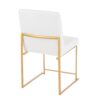 Fuji - Contemporary High Back Dining Chair (Set of 2) - Gold / White - Image 4