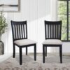 Modern Dining Chair (Set of 2) With Cushion Seats And Wooden Back - Black - Image 5
