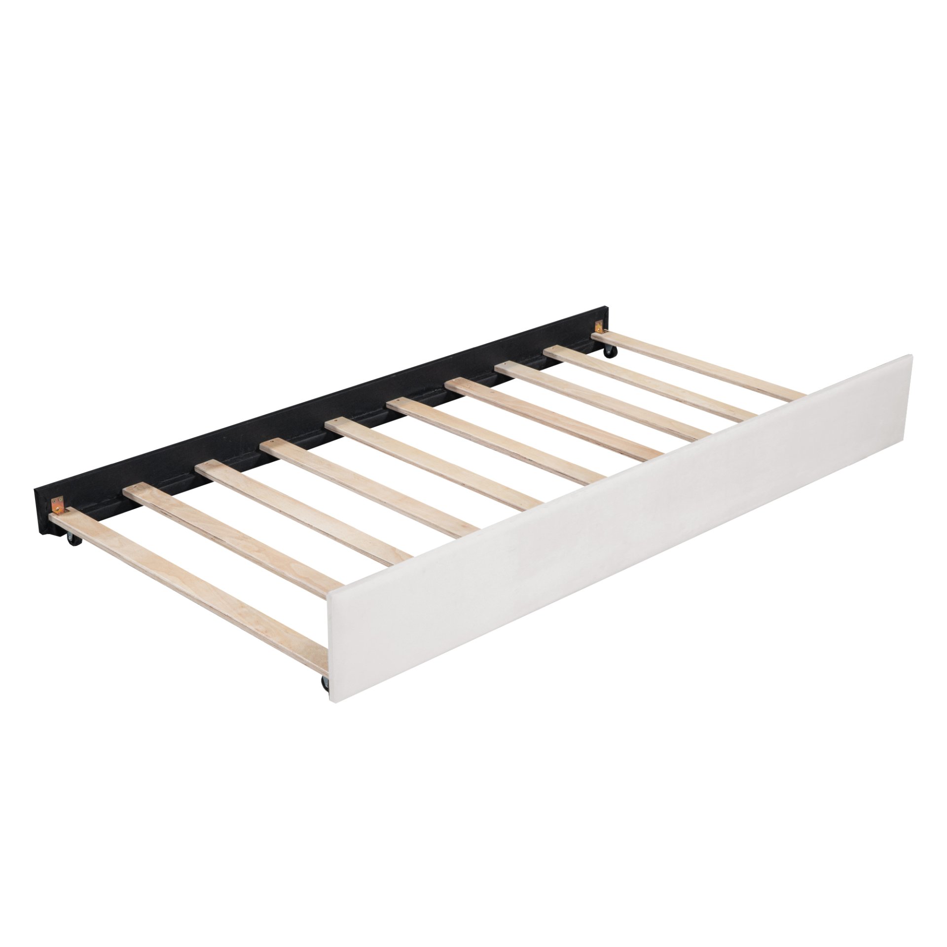 Twin Size Upholstered Daybed With Ergonomic Design Backrest And Trundle - Beige - Image 9