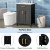 Bathroom Vanity Combo With Ceramic Sink, Luxurious Space-Saving Vanity, 2 Soft Close Doors - Black - Image 6
