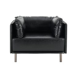 Vintage Lounge Chair With Polyester Upholstery - Black