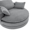 360° Swivel Sofa Chair Accent Barrel Chair With Dual Layer Cushion And 3 Removable Pillows, Corduroy - Gray - Image 17