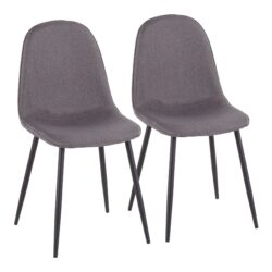 Pebble - Contemporary Chair (Set of 2) - Black / Charcoal