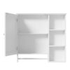 Wall Mounted Bathroom Storage Cabinet, Medicine Cabinets With Large Mirror Door, Adjustable Shelves And Three Open Storage Levels(Not Include Bathroom Vanity) - White - Image 11