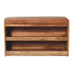 Buffalo - Hide Pull Out Shoe Storage Bench - Oak