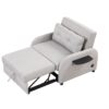 3 In 1 Pull Out Sofa Sleeper With Wing Table And USB Charge - Gray - Image 17