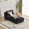 Compressed Sofa, Single Chaise Longue, Movable Ottoman For Living Room - Black - Image 7