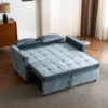 Loveseat Sofa Pull Out Sofa Bed Sleeper Sofa With A Reversible Backrest Cushion, Side Pockets, 2 USB Ports And A Phone Holder For Living Room - Blue - Image 11