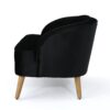 Modern Classic Shell Backed Loveseat - Black - Image 6