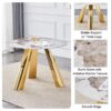 Stainless Steel Pattern Burning Stone Round Table Suitable For 2, 4 Or 6 People - Gold / White - Image 8