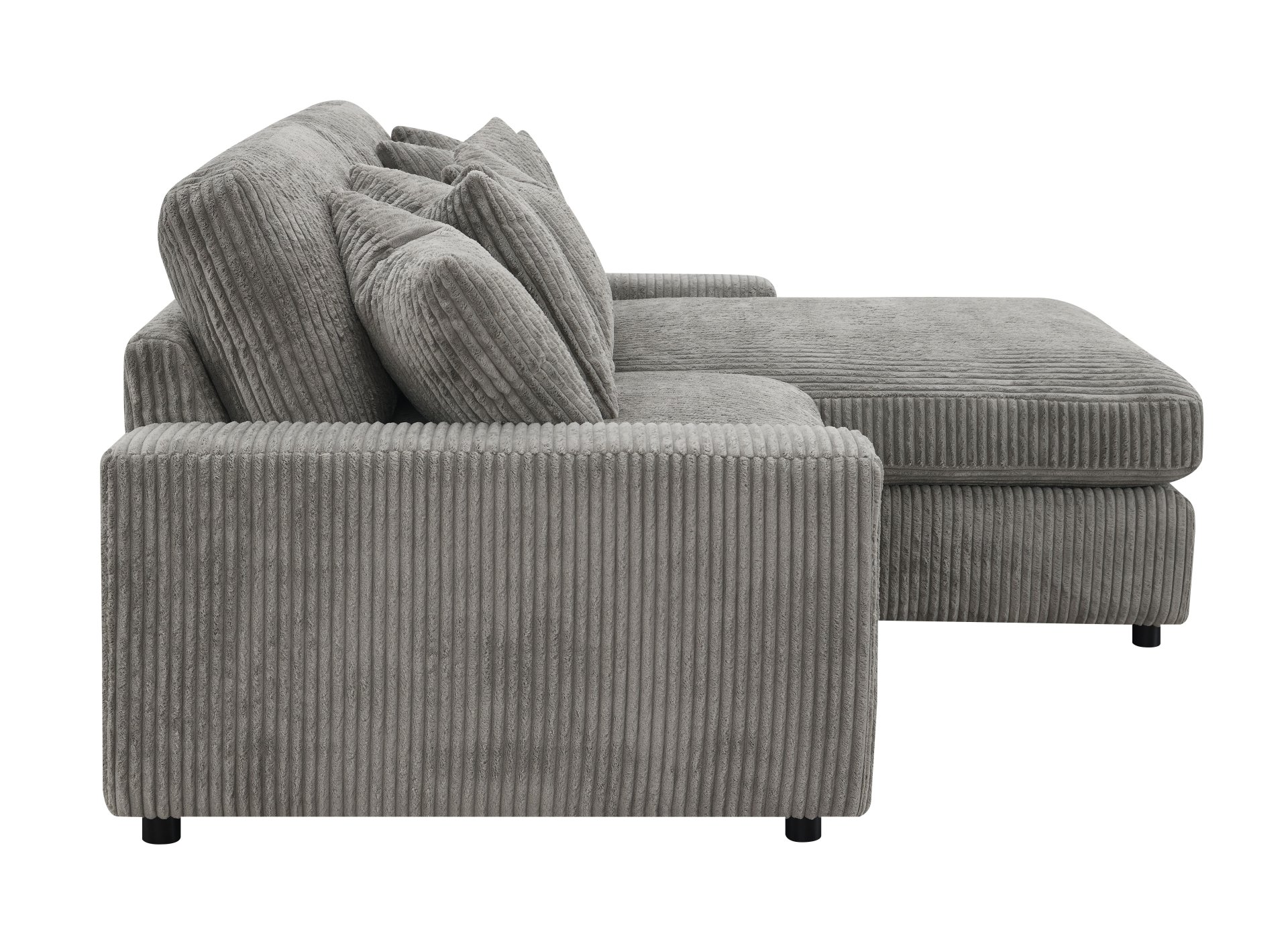 Tavia - Reversible Sectional Sofa With 6 Pillows - Gray - Image 6