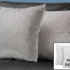 Pillows, Square, Insert Included, Decorative Throw, Hypoallergenic, Modern (Set of 2) - Silver - Image 4