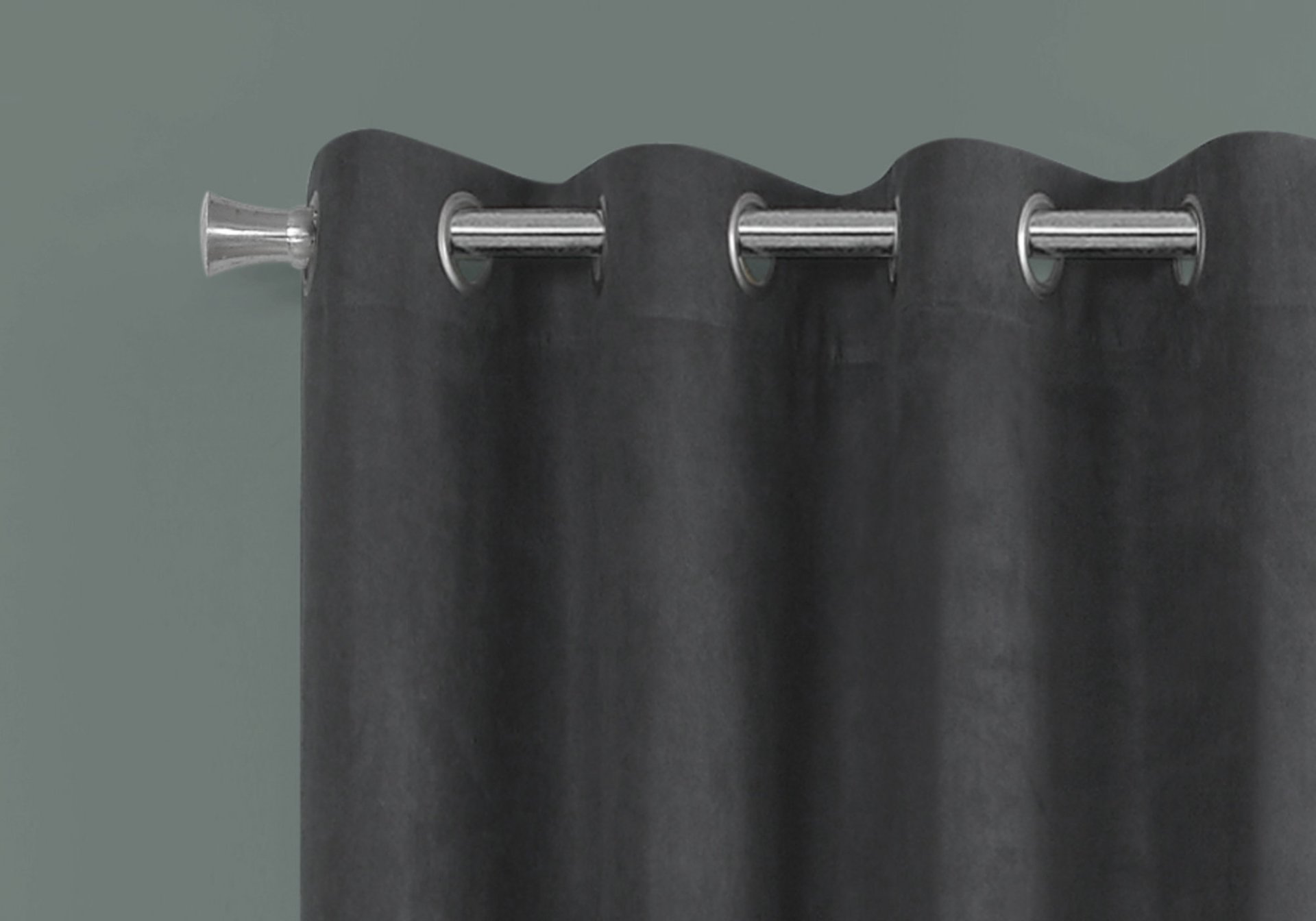 2 Pieces Set, Curtain Panel, Room Darkening, Grommet, Versatile Use - Dark Gray - Image 2