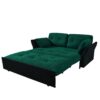 Modern Convertible Sleeper Sofa Bed With Pull Out Queen Design, Side Storage & Thick Cushions Chenille Loveseat For Living Room Or Bedroom 3 In 1 Function - Green - Image 19