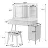 Modern Makeup Vanity Desk With LED Lights & Mirror 4 Drawer Dressing Table Set Space Saving For Bedroom - White - Image 3