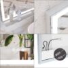 LED Bathroom Vanity Mirror, Wall Mounted Adjustable White / Warm / Natural Lights Anti-Fog Touch Switch With Memory Modern Smart Large Bathroom Mirrors - Silver - Image 14