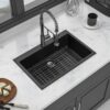Kitchen Sink 33" X 22" Granite Composite Drop In Sink With Durable Construction - Black - Image 5