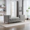 Wide Modern Double Sided Upholstered Chaise Lounge And 4 Throw Pillows - Gray - Image 9