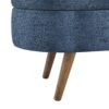 Modern Ottoman Oval Storage Bench With Rubber Wood Legs - Dark Blue - Image 10