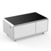 Modern Smart Coffee Table With Built-In Fridge, Bluetooth Speaker, Wireless Charging, Touch Control Panel, USB Ports, Outlet Protection, Atmosphere Light - White - Image 15
