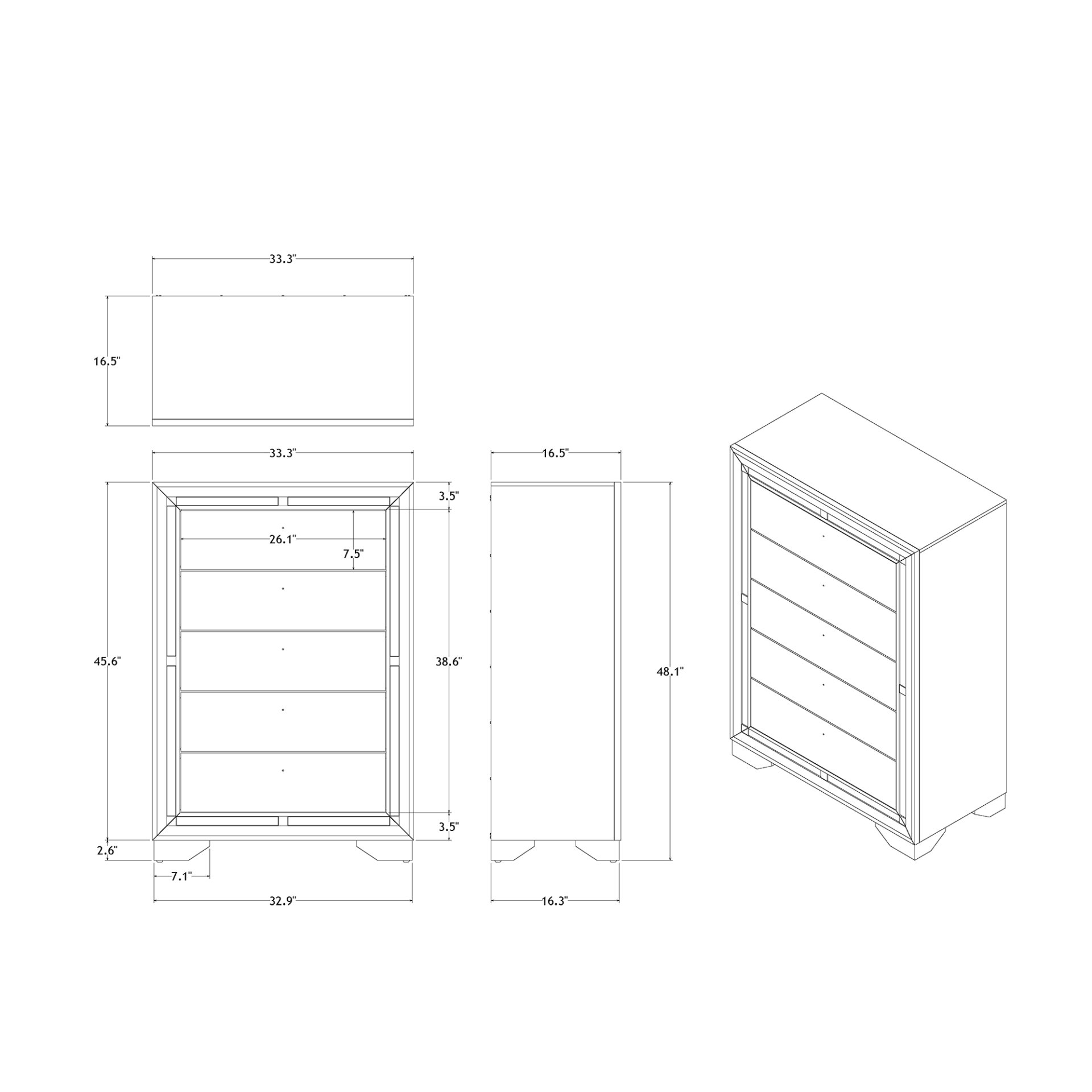 Chloe - Chest - Gemstone Silver - Image 3