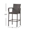 Outdoor Rattan Wicker Bar Chair With Metal Frame - Brown - Image 3