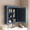 Wall Mounted Bathroom Storage Cabinet With Mirror, Medicine Cabinet With Height Adjustable Shelf, Over The Toilet Space Saver Cabinet - Blue - Image 2