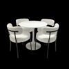 Mid Century Modern White Dining Chair (Set of 2) With Curved Backrest And Metal Legs - White / Black - Image 16