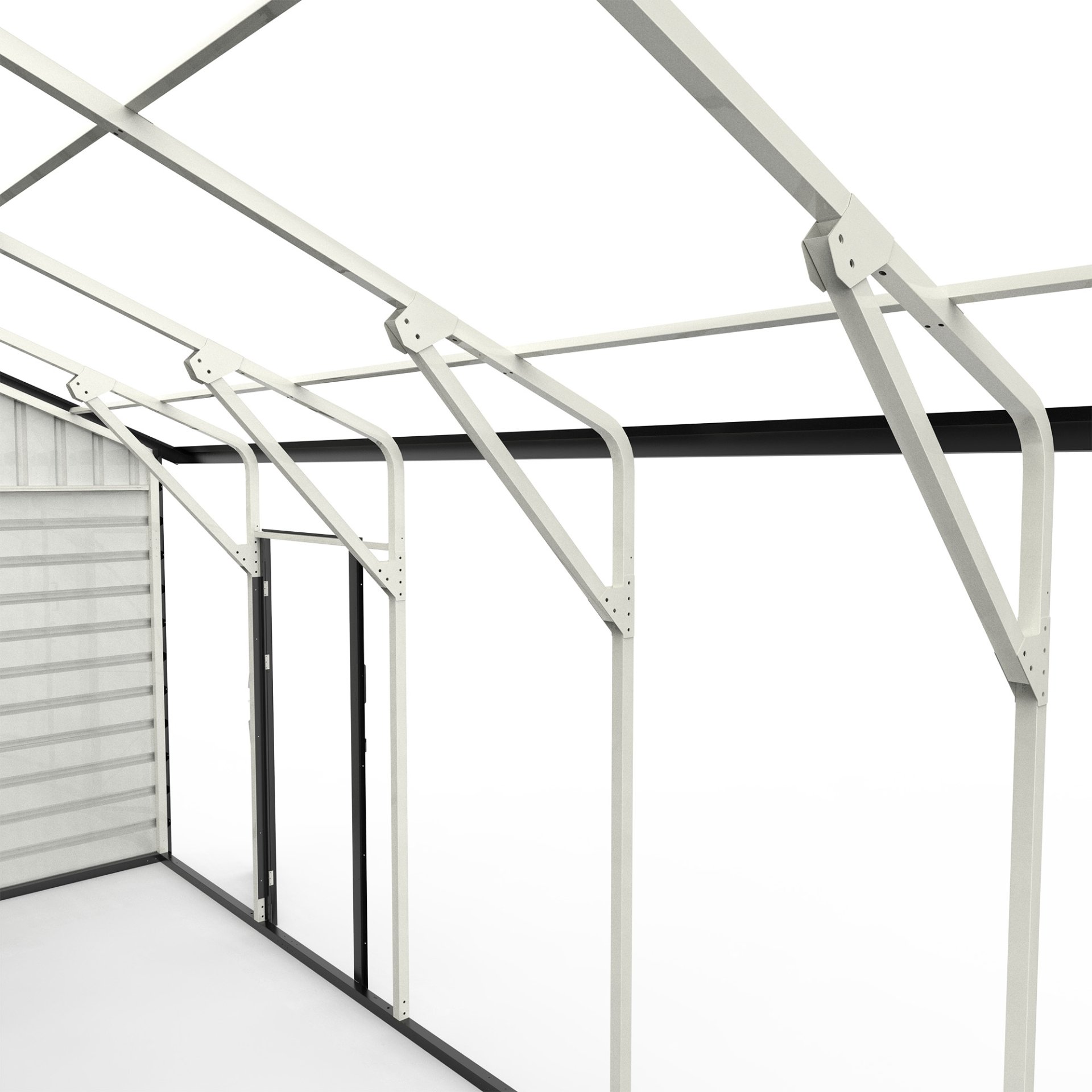 Double Garage Metal Shed With Side Entry Door - White - Image 3