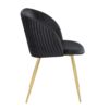 Fran - Pleated Contemporary Chair (Set of 2) - Gold / Pleated Black - Image 3