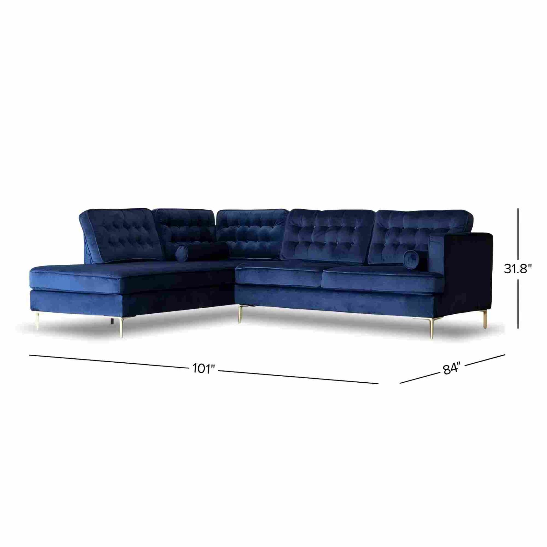 Brooke - Sectional Sofa Right Facing - Blue - Image 3