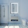 48X36" LED Bathroom Mirror, 3000-6000K Gradient Front And Backlit LED Mirror For Bathroom, 3 Colors Dimmable, Ip54 Enhanced Anti-Fog, Hanging Plates Wall Mount Lighted Mirror (Only Mirrors, Not Cabinets) - Silver - Image 4