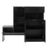 Elegant 2 In 1 Shoe Cabinets With Soft Cushion Versatile Shoe Rack Organizer With Adjustable Shelves For Hallway, Living Room - Black - Image 12