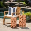Selva - Accent Table Set Iron Construction - Orange - Image 4