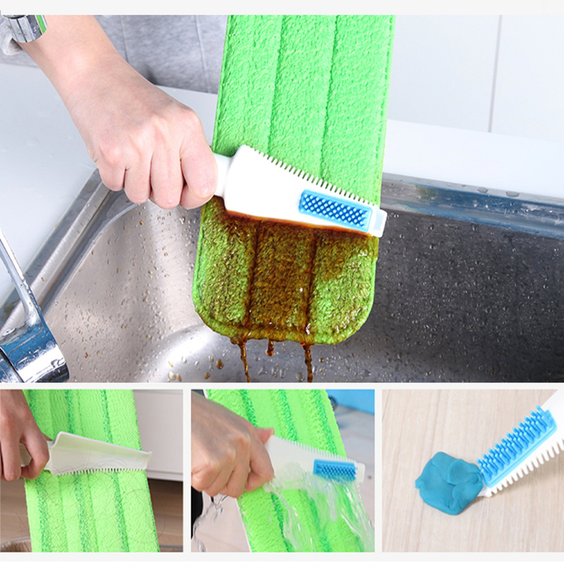 Superfine Fiber Washable Mat Spray Mop With 300Ml Reusable Bottle For Various Floors - Blue - Image 7