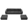 Modular U Shaped Sectional With Ottomans, Luxury Cloud Floor Couch With Deep Seat Fully Compressed Upholstered Sofa - Dark Gray - Image 4