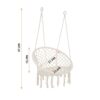 Macrame Hanging Hammock Chair, Cotton Rope Swing For Indoor And Outdoor Use, 330 Lbs Capacity - Beige - Image 3