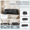 Sectional Sofa With Ottoman L Shaped Cloud Couch Set With Throw Pillows, Free Combination 4 Seat Modular Upholstered - Gray - Image 4