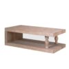 Rustic Solid Wood Coffee Table With Open Shelf, Modern Farmhouse Design - Light Natural / Natural - Image 6