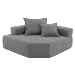 Corner Frame For Oversized Modular U Shaped Sectional, Floor Couch Convertible Compressed Couch Spacious Foam Filled Sofa - Gray