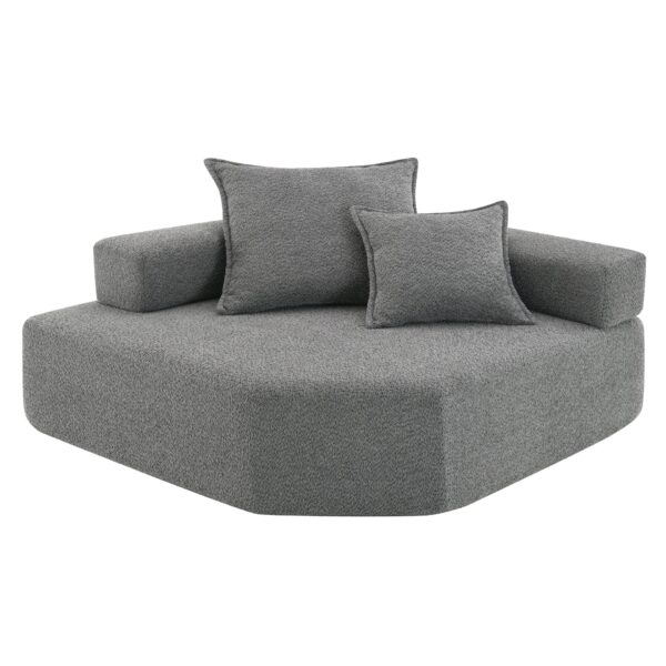 Corner Frame For Oversized Modular U Shaped Sectional, Floor Couch Convertible Compressed Couch Spacious Foam Filled Sofa - Gray