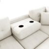 Sectional Sofa L-Shaped Sofa Couch Pull-Out Sofa Bed With A Movable Ottoman, Two USB Ports And Two Cup Holders For Living Room - Beige - Image 22