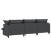 3 Seat Sofa Module For Modular Sectional Wide Seat Cloud Couch With Throw Pillows Upholstered - Gray - Image 7
