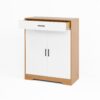 Freestanding Wooden Shoe Cabinet Organizer With Adjustable Shelves And Drawer - Natural / White - Image 15