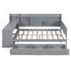 Full Size Daybed With 3 Drawers USB Ports And Desk - Gray - Image 24