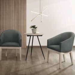 Neroli - Fabric Accent Chairs And Side Table Living Room (Set of 3) - Gray