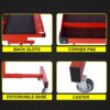 Adjustable Tear Down Work Table With Drawer For Garages, Repair Shops, And Diy, Portable, (4) 2.5" Swivel Casters, 220 Pound Capacity, Rubber Corners, Heavy Duty Steel - Red - Image 13