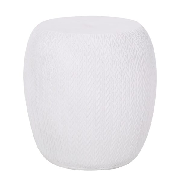 Outdoor Lightweight, Concrete Side Table - Antique White