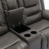 2 Seater Home Theater Recliner Manual Recliner Chair With A Storage Box And Two Cup Holders For Living Room - Gray - Image 21