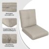 2 Pieces Set High Back Patio Chair Cushions, Tufted Rocking Chair Cushions, Adirondack Cushions For Garden Porch Home Office Chair Use, 2 Pack - Beige / Brown - Image 4